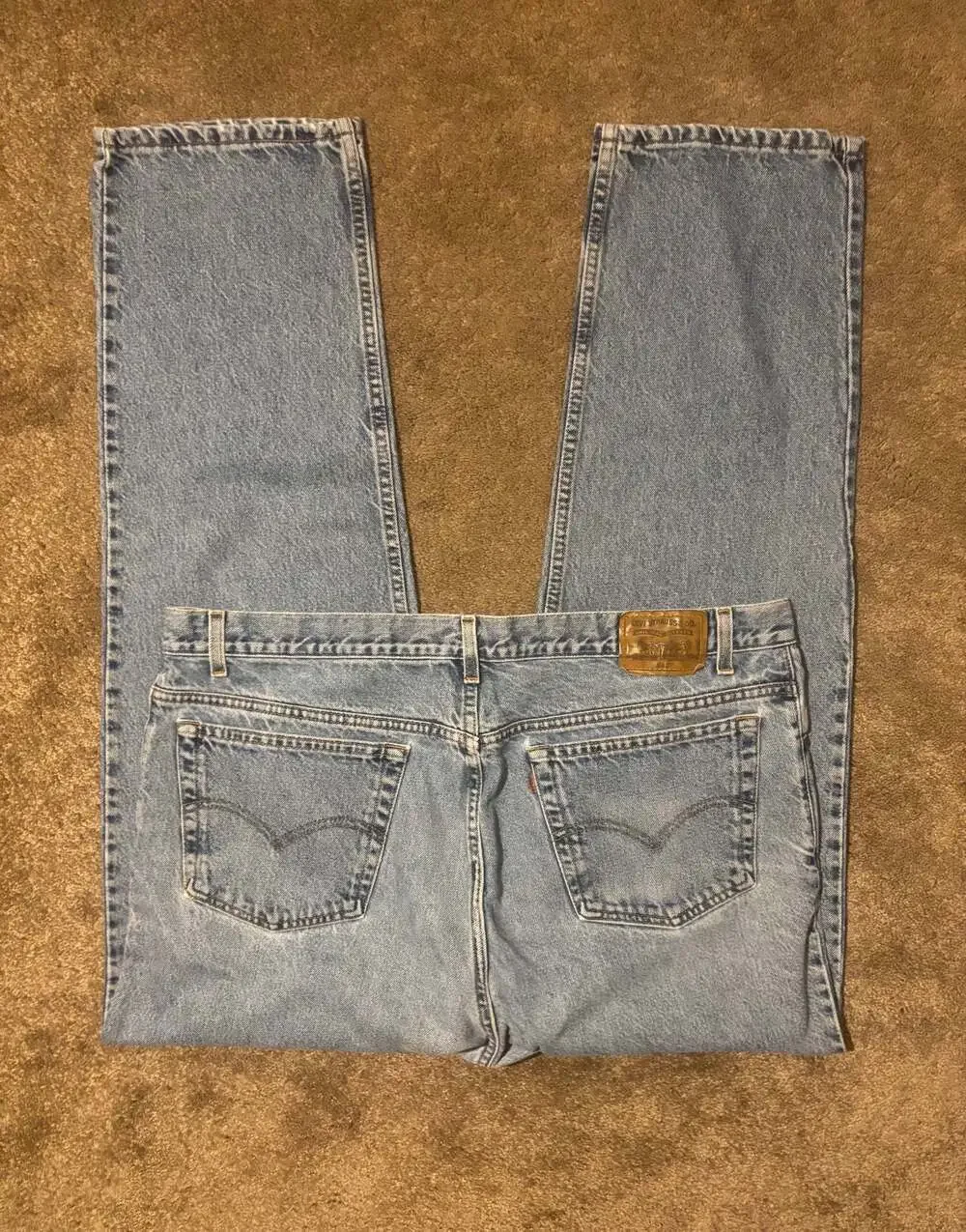 Vintage Levi’s 540 Denim Jeans Mens 42x34 Light Wash Straight Leg USA Brown Tab